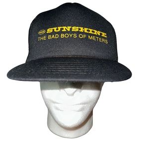 Vtg 1980s SSI SUNSHINE Bad Boys of Meters Advertising SNAPBACK HAT TRUCKER CAP
